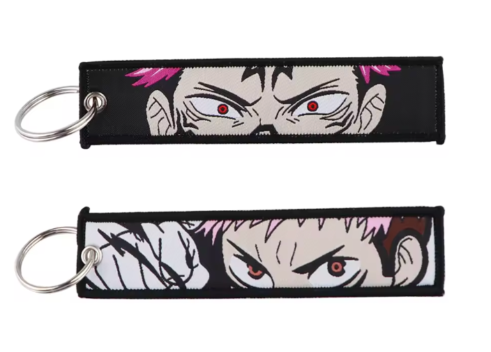 Pink-Haired Explosive Fighter Embroidered Keychain