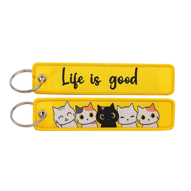 "Life Is Good" Embroidered Keychain