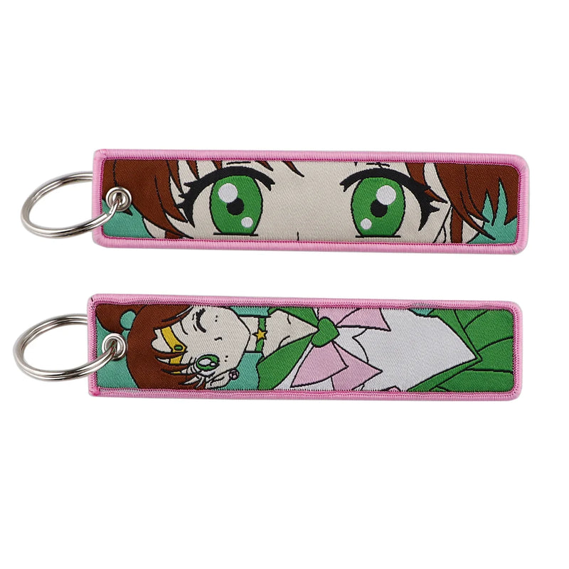 "Emerald Bloom" Embroidered Keychain