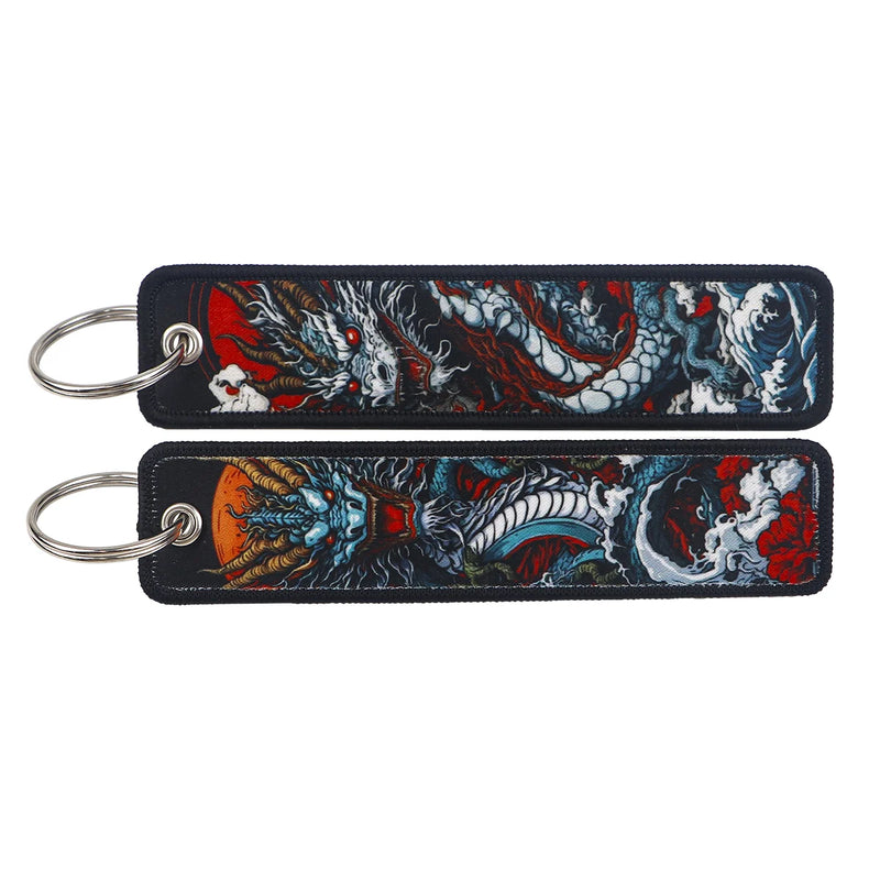 "Storm Dragon" Embroidered Keychain