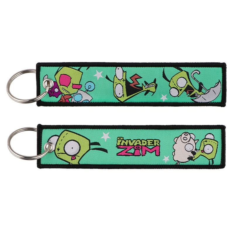 "Alien Invader" Embroidered Keychain