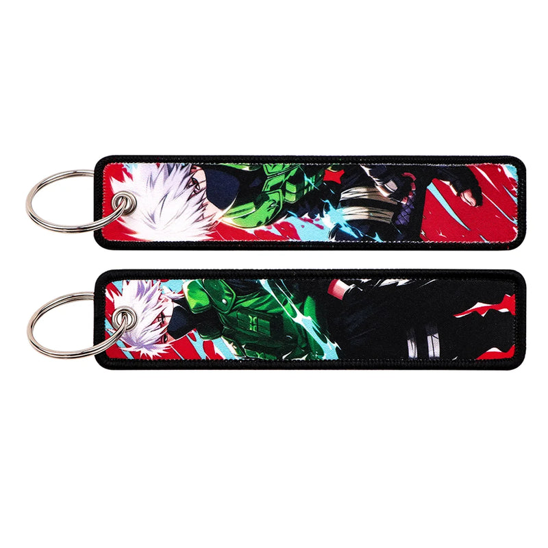 "Silver Lightning" Embroidered Keychain