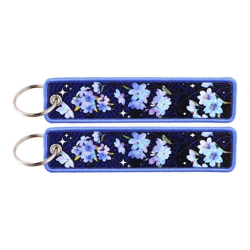 "Night Blossoms" Embroidered Keychain