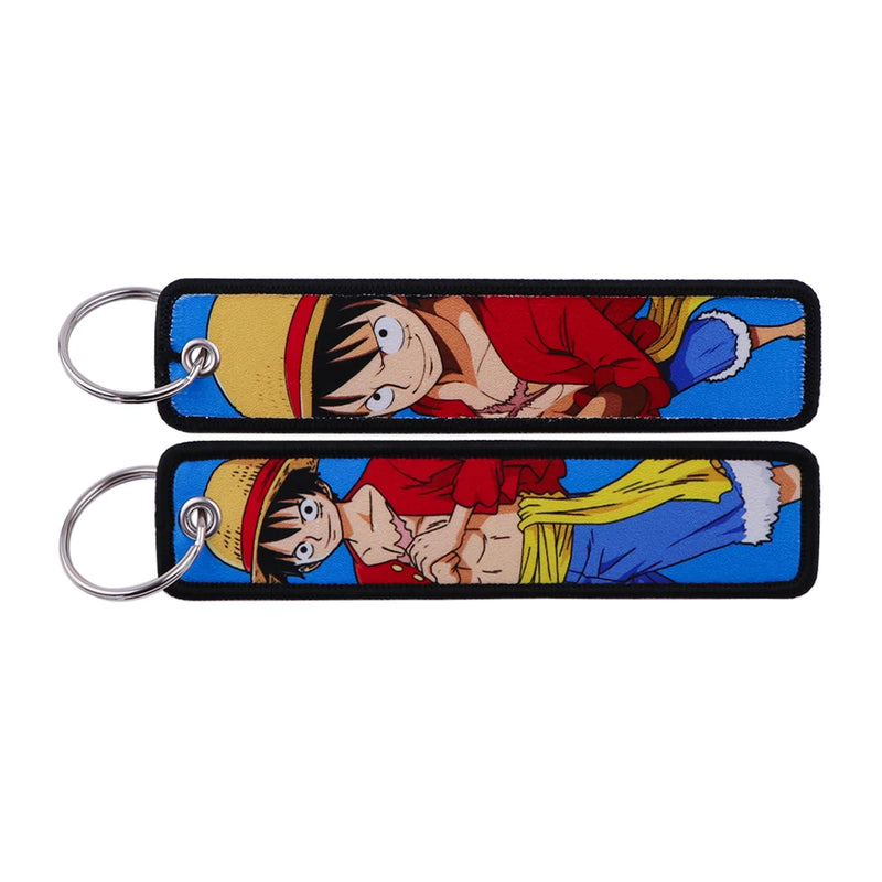 "Crimson Ease" Embroidered Keychain