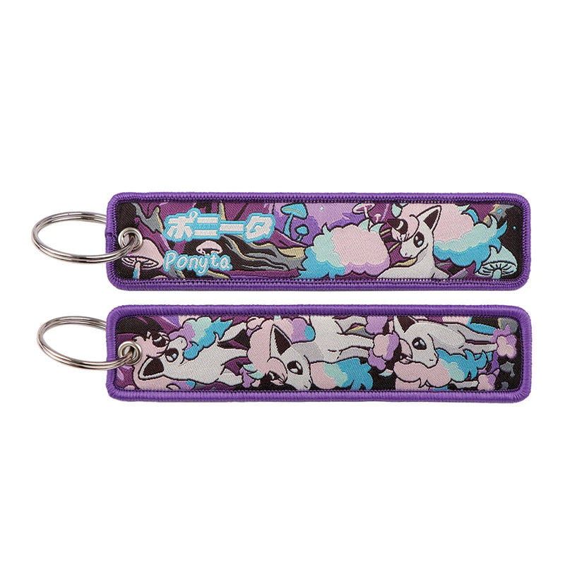 "Pastel Unicorn" Embroidered Keychain
