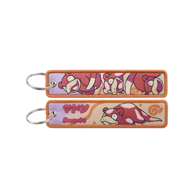 "Lazy Pink" Embroidered Keychain