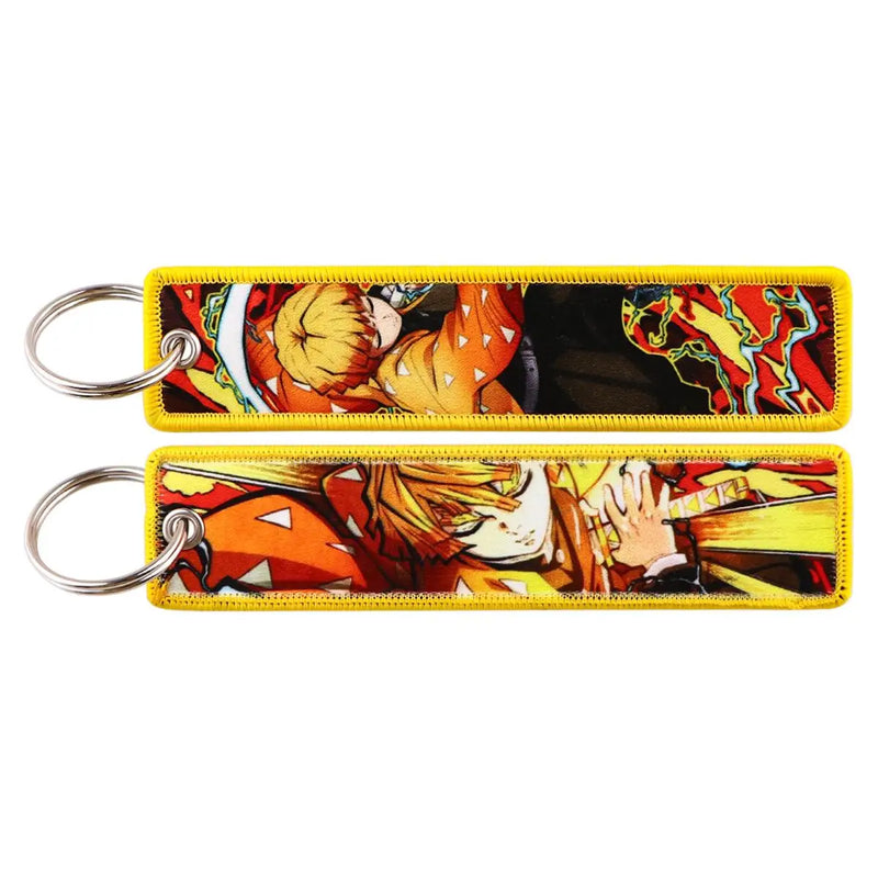 "Thunder & Flame" Embroidered Keychain
