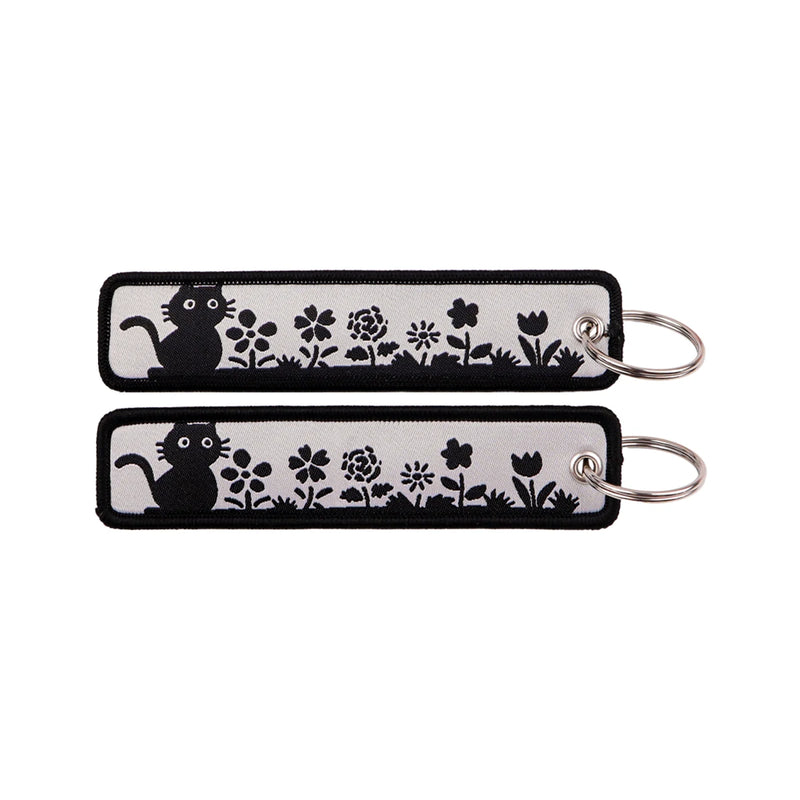 "Blossom Cat" Embroidered Keychain