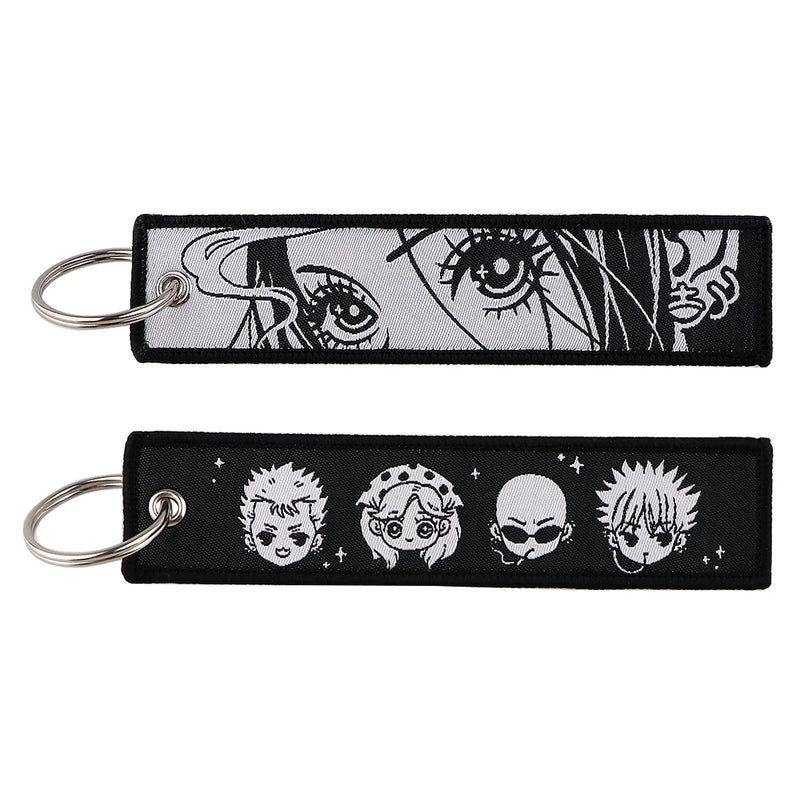 "Ink Faces" Embroidered Keychain
