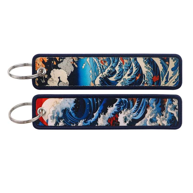 "Tempest Wave" Embroidered Keychain