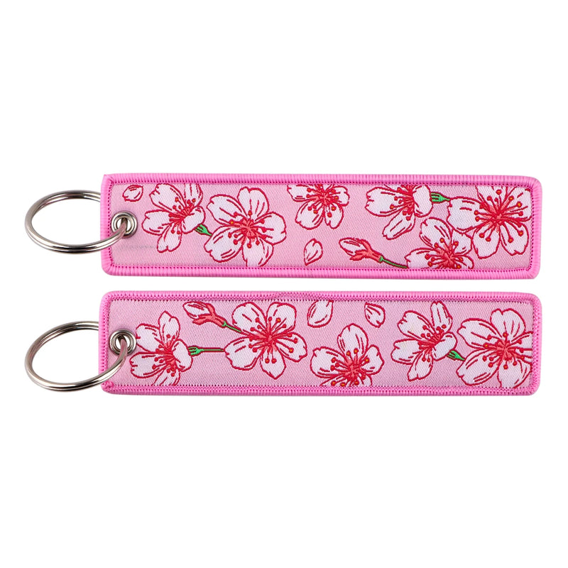 "Sakura Sketch" Embroidered Keychain