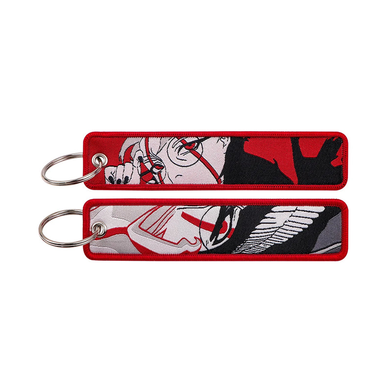 "Crimson Wings" Embroidered Keychain