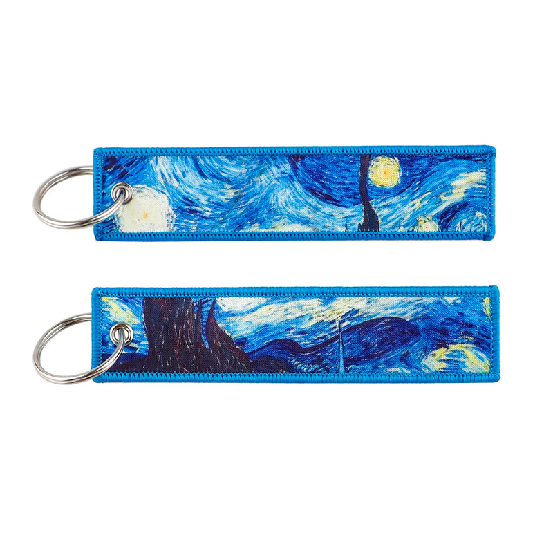 "Starry Night" Embroidered Keychain