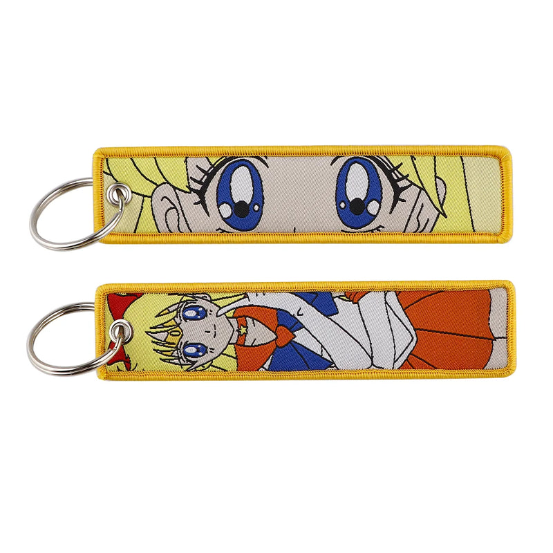 "Golden Duo" Embroidered Keychain