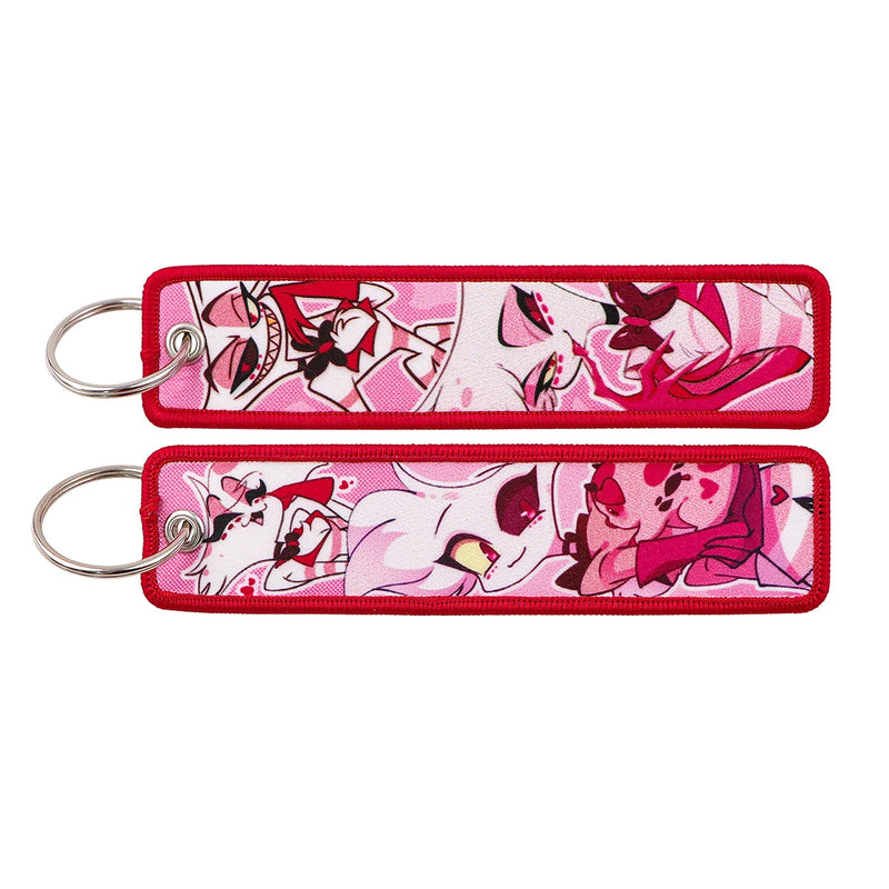 "Pink Inferno" Embroidered Keychain