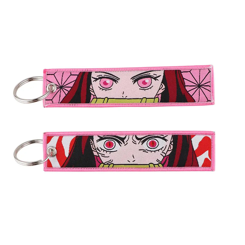 "Demon Bloom" Embroidered Keychain