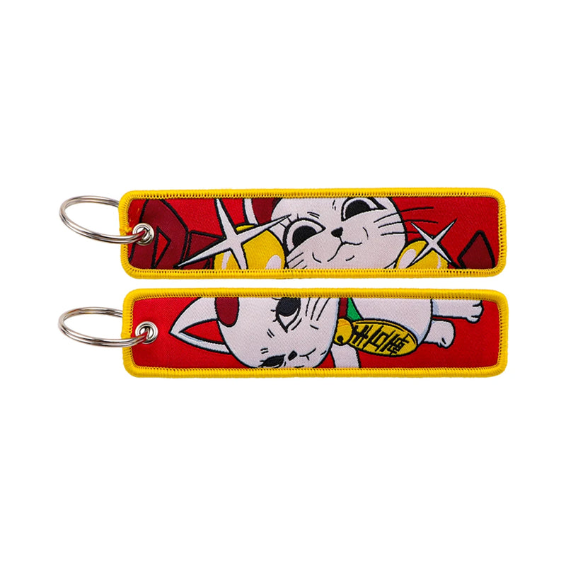 "Lucky Cat" Embroidered Keychain