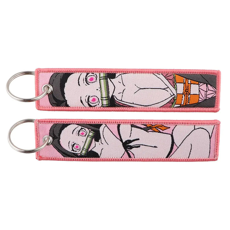 "Bamboo Girl" Embroidered Keychain