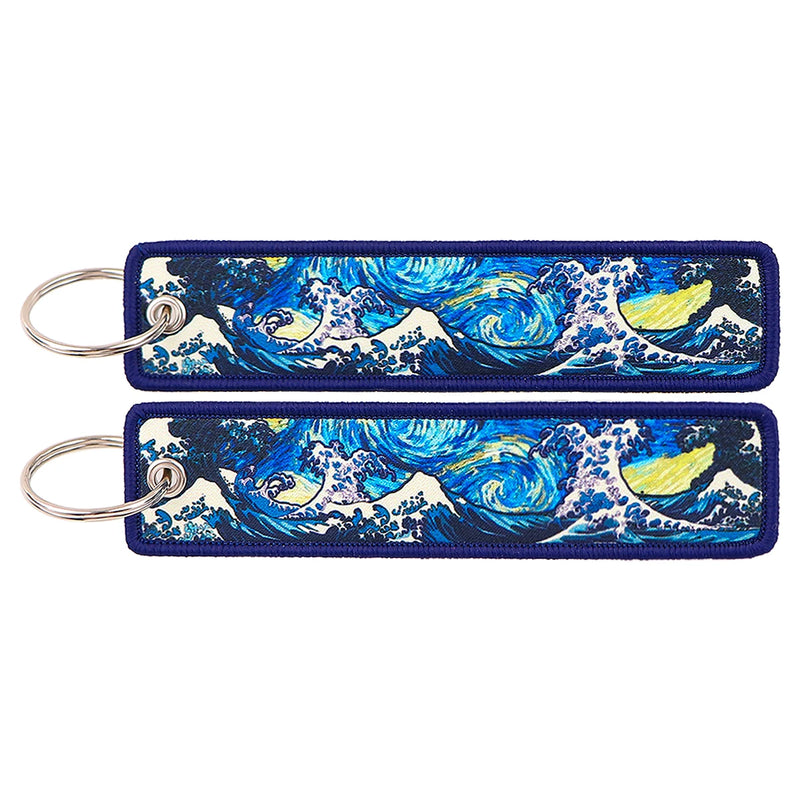 "Starry Tide" Embroidered Keychain