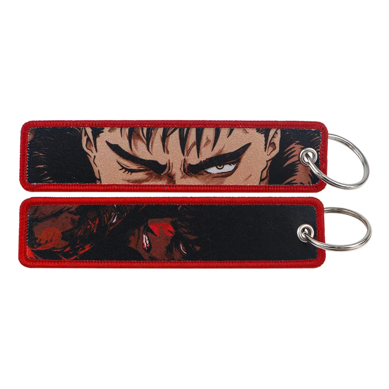 "Crimson Rage" Embroidered Keychain