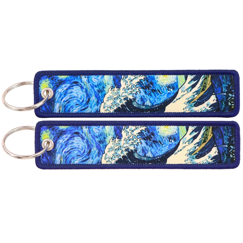 "Starry Wave" Embroidered Keychain