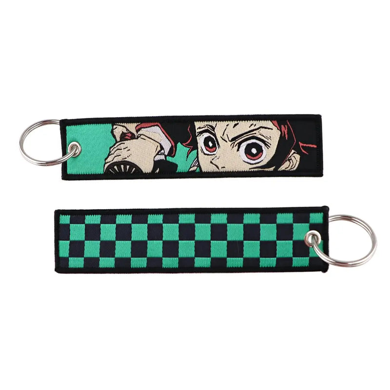 "Checkered Haori" Embroidered Keychain