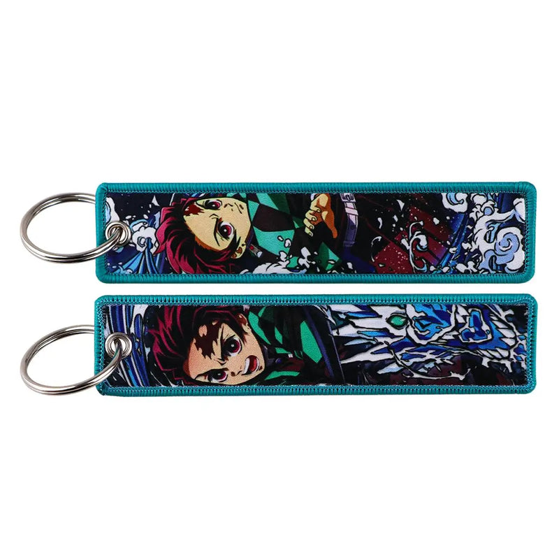 "Teal Waves" Embroidered Keychain