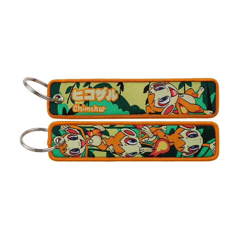 "Flame Monkey" Embroidered Keychain