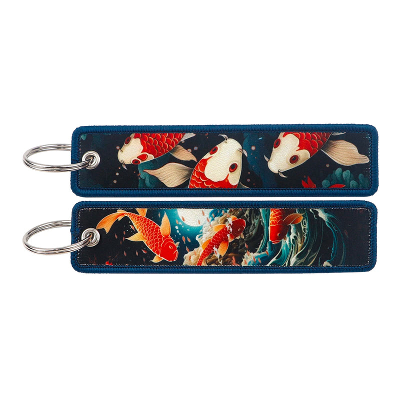 "Koi Pond" Embroidered Keychain