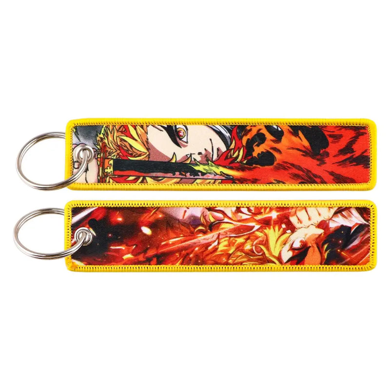 "Golden Flame" Embroidered Keychain