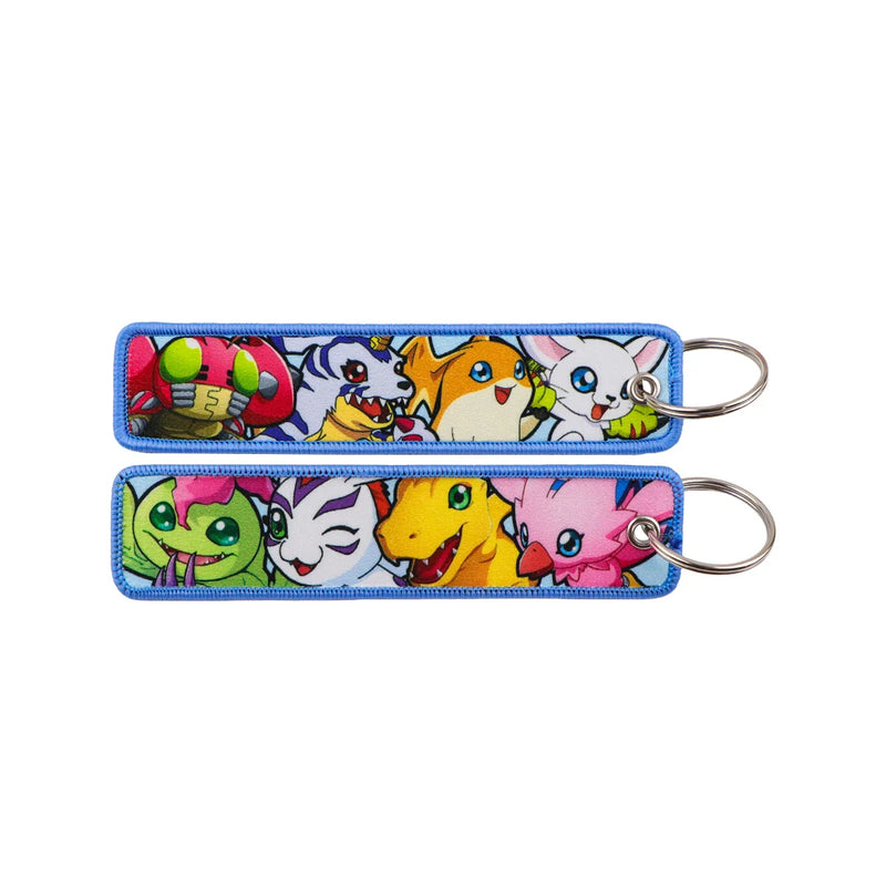 "Digital Monsters" Embroidered Keychain