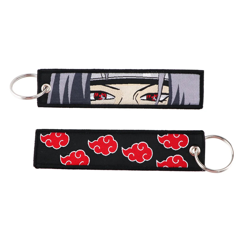 "Crimson Clouds" Embroidered Keychain