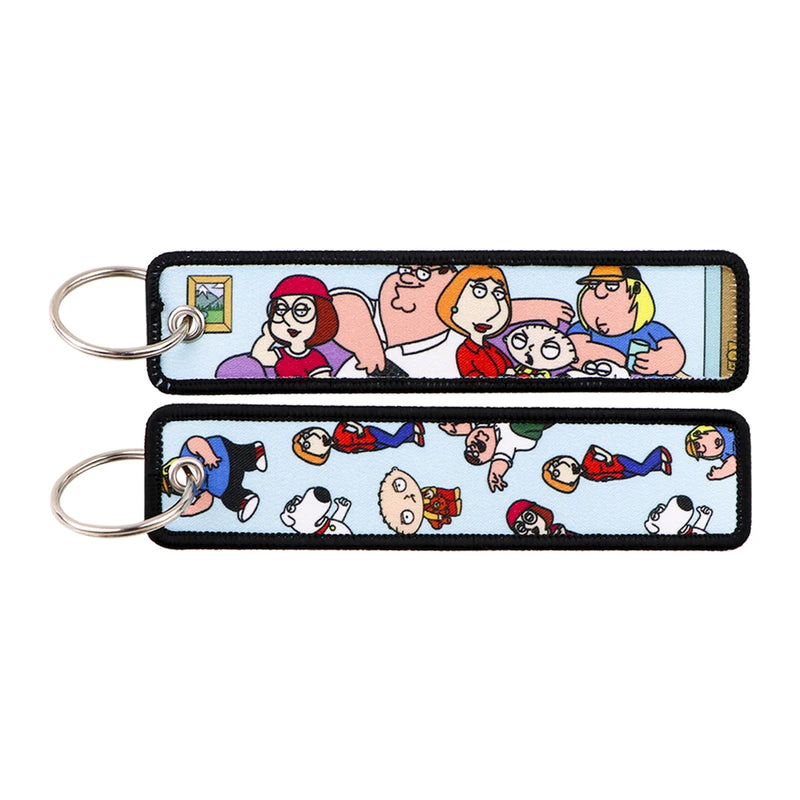 "Couch Family" Embroidered Keychain