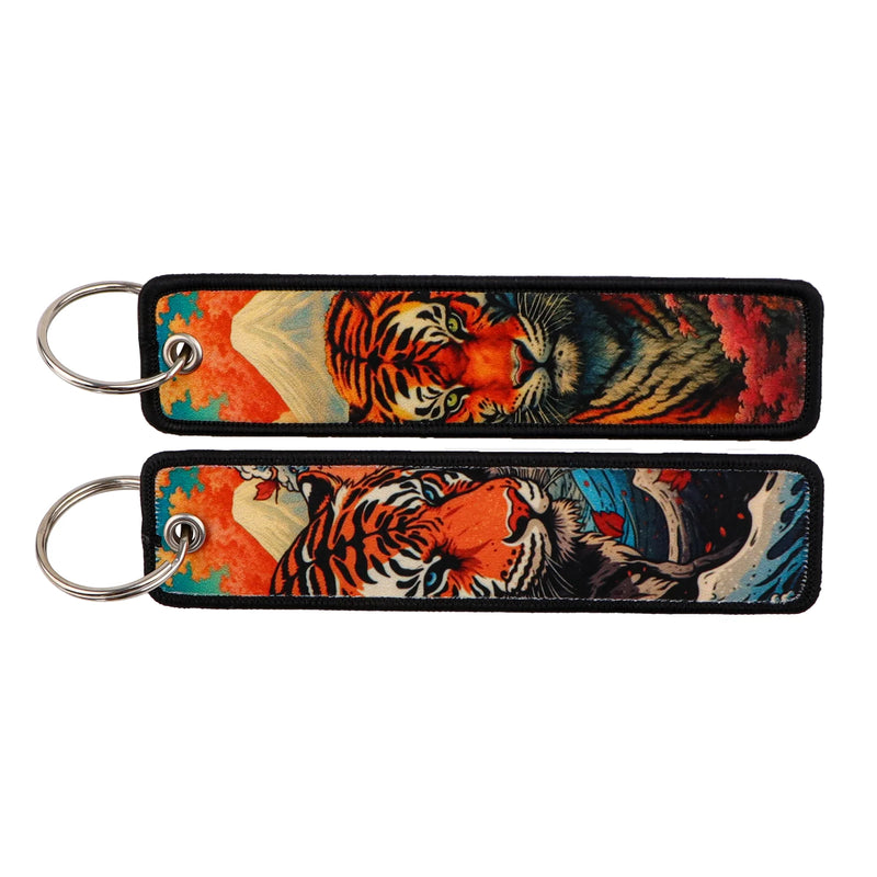 "Ukiyo Tiger" Embroidered Keychain