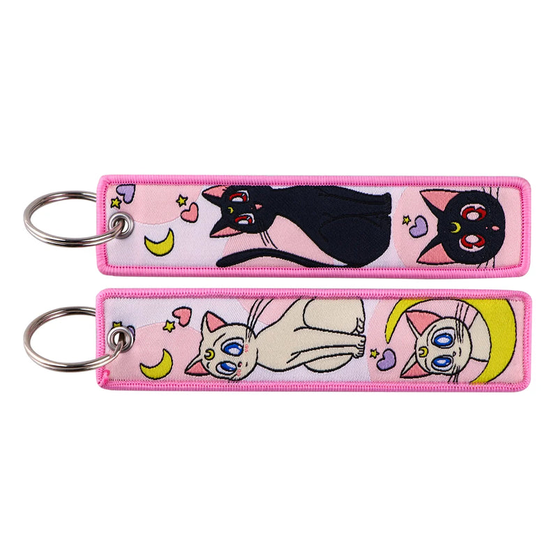 "Moonlight Companions" Embroidered Keychain