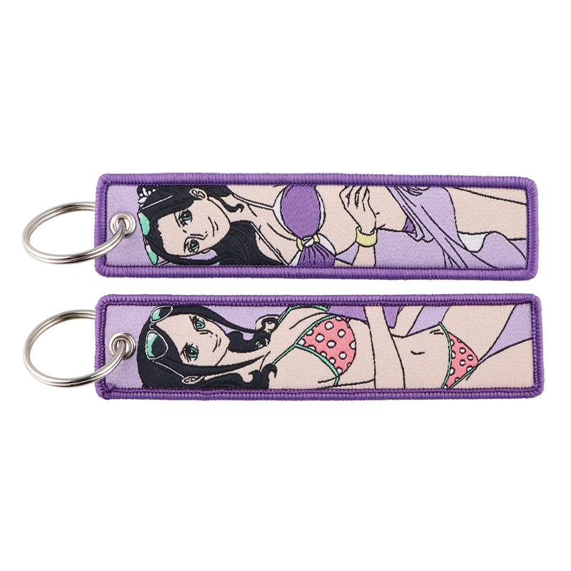 "Violet Elegance" Embroidered Keychain
