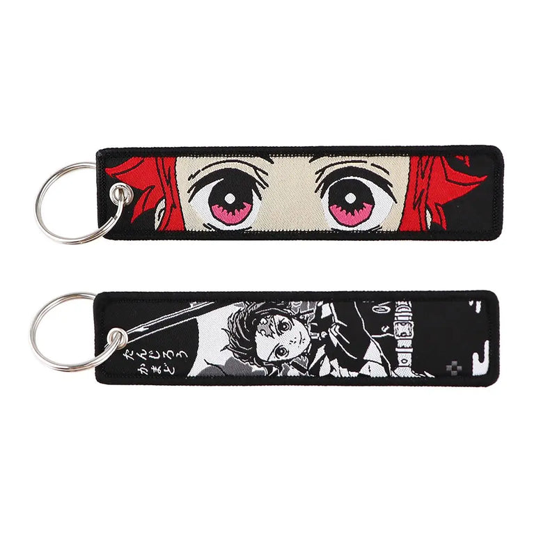 "Crimson Gaze" Embroidered Keychain