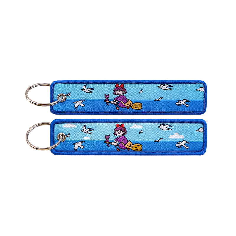 "Sky Witch" Embroidered Keychain