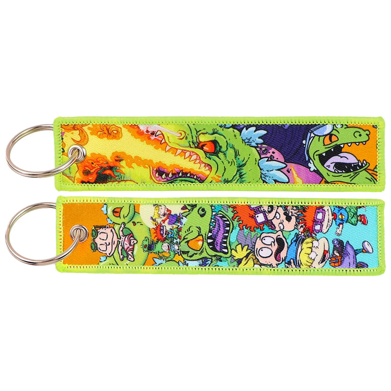 "Dino Rampage" Embroidered Keychain
