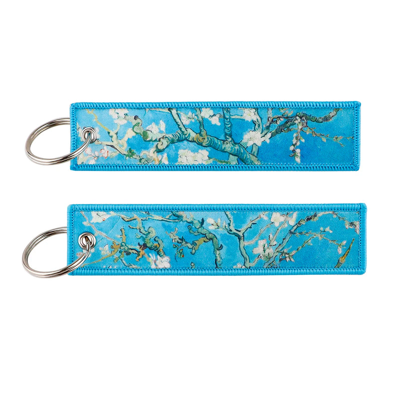 "Almond Blossom" Embroidered Keychain