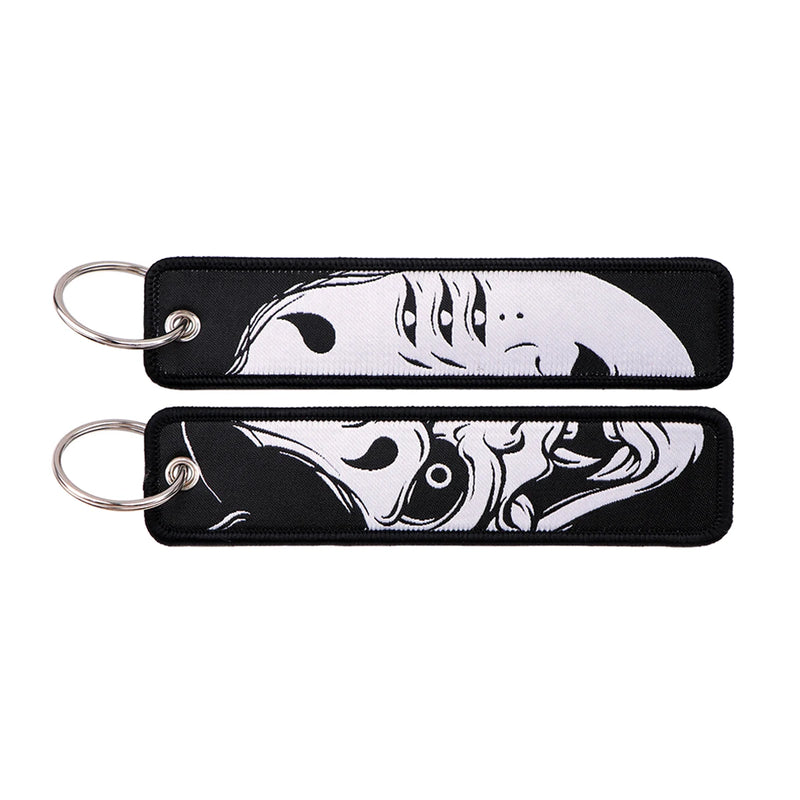 "Screaming Mask" Embroidered Keychain