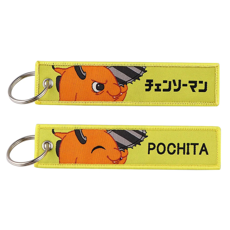"Chainsaw Pup" Embroidered Keychain