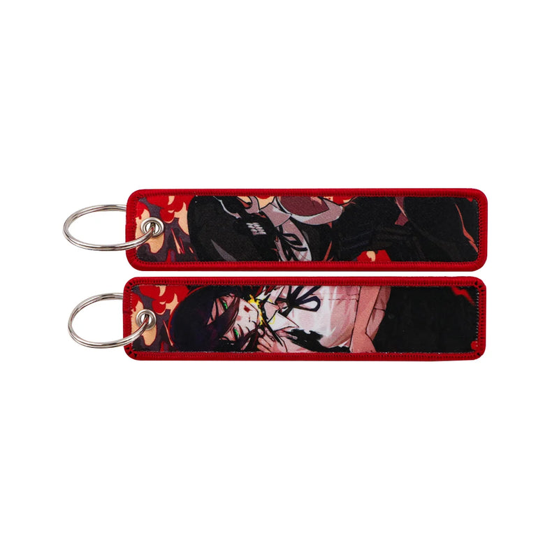 "Scarlet Veil" Embroidered Keychain