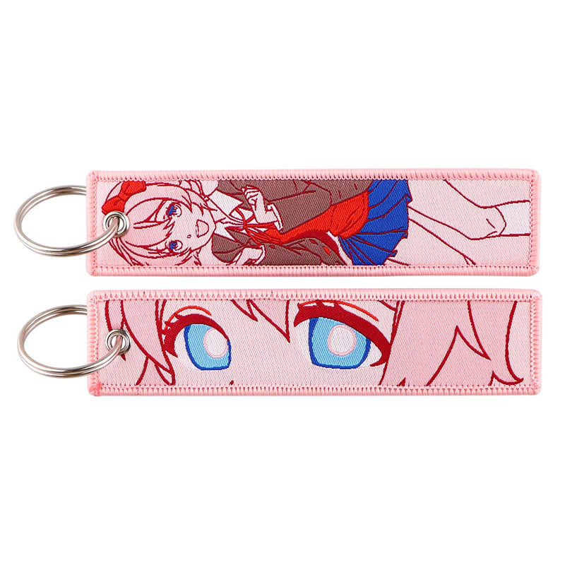 "Pink Daydream" Embroidered Keychain