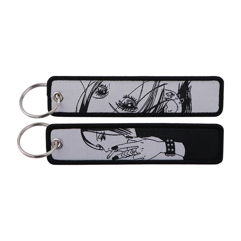 "Smoke Gaze" Embroidered Keychain