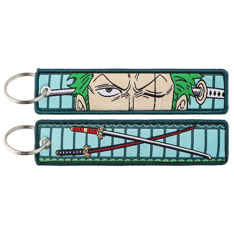 "Crossed Blades" Embroidered Keychain
