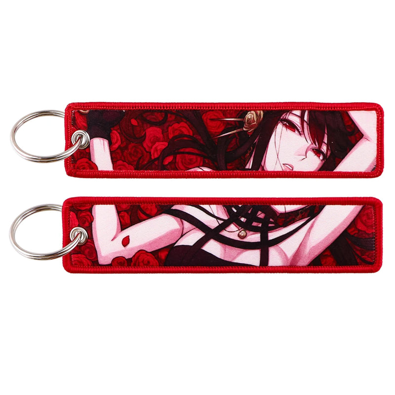 "Rose Assassin" Embroidered Keychain