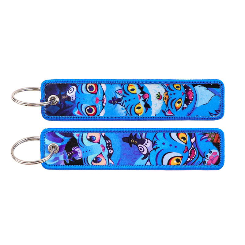 "Blue Cat Gang" Embroidered Keychain