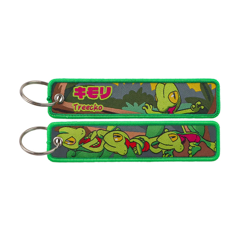 "Gecko Sprout" Embroidered Keychain