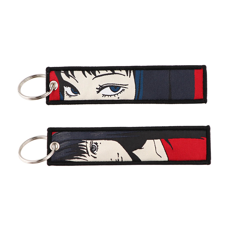 "Crimson Stare" Embroidered Keychain